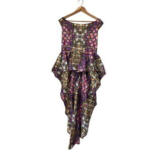 Binta Real Wax African Print Peplum Hi-Low Top | Size 2XL | New
